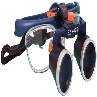 Samnuerly Dental Binocular Head Surgical Eye Loupes, 420mm Working Distance with Detachable Frame, Equipped with Myopia or Presbyopic Lenses for Dental, Surgical, Jeweler, or Hobby