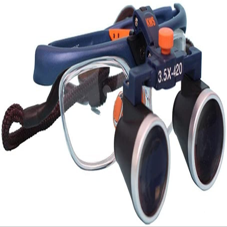 Samnuerly Dental Binocular Head Surgical Eye Loupes, 420mm Working Distance with Detachable Frame, Equipped with Myopia or Presbyopic Lenses for Dental, Surgical, Jeweler, or Hobby