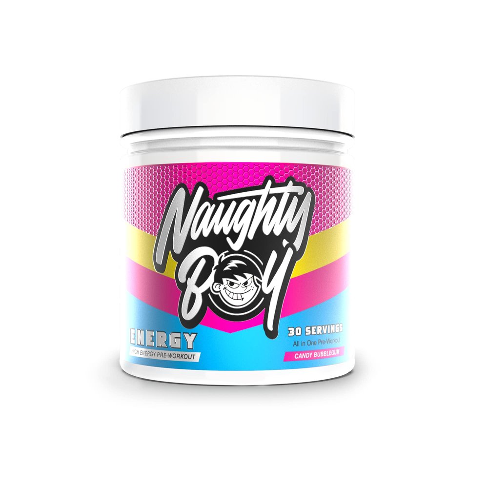 Naughty Boy High Energy Pre Workout Powder with Beta Alanine, Citrulline & Caffeine Supplements for Men & Women Clinically Dosed Energy Drink- 390g/30 Servings (Candy Bubblegum)