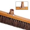 18 Stiff broom Natural Bassine Hard Bristle Outdoor Broom with Wooden Handle Cleaning Brush for Patios and Deck Cleans Dirt Perfect for Artificial Grass Brush and Industrial Cleaning (Pack of 2) view 2