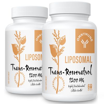 Omnymune Liposomal Trans-Resveratrol 1200mg  High-Potency 98% Purity  Japanese Knotweed Extract  Antioxidant & Anti-Aging Supplement for Longevity & Immunity  120 Softgels