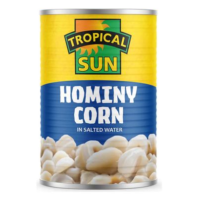 2 x Tropical Sun Hominy Corn (Large White / Mote) 12 x 425g