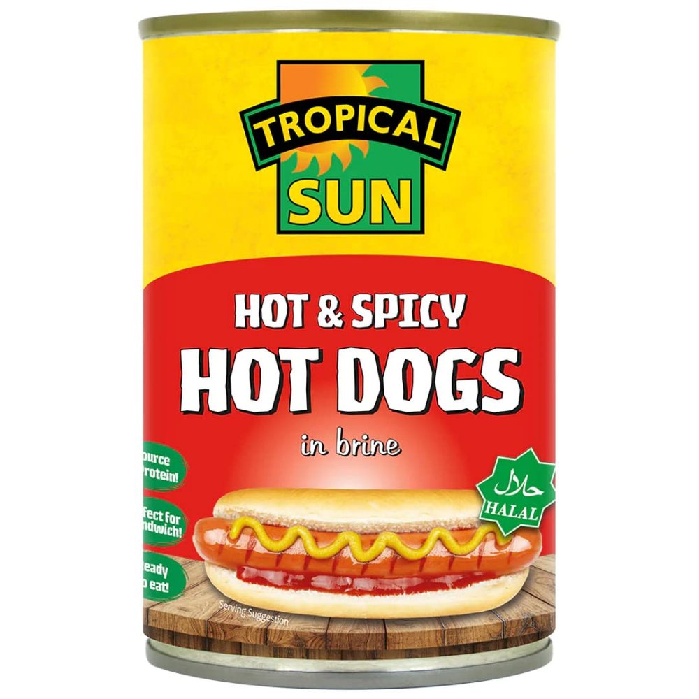 2 x Tropical Sun Hot Dogs Hot & Spicy 12 x 400g