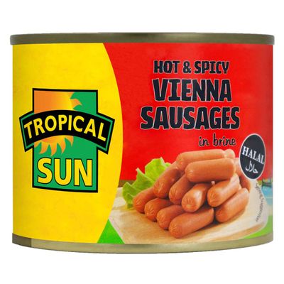 2 x Tropical Sun Chicken Viennas Hot & Spicy 12 x 200g