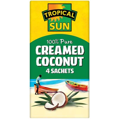 2 x Tropical Sun Creamed Coconut Sachet 12 x 4 x 50g