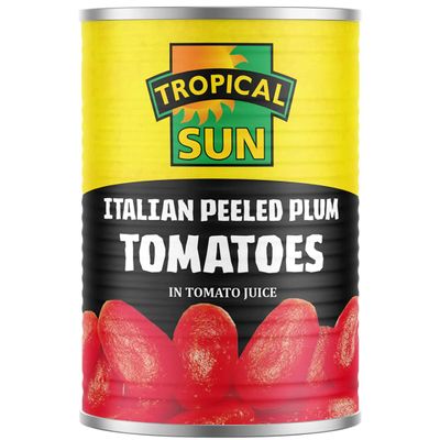 4 x Tropical Sun Peeled Plum Tomatoes 12 x 400g