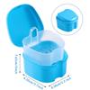 Retainer Case Denture Bath Box Easy Clean with Strainer Basket Portable False Teeth Storage Mouth Guard Denture Holder for Travel Retainer Soaking Cleaning (Light Blue) view 2