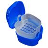 Menmamenma Retainer Case Denture Bath Box Easy Clean with Strainer Basket Portable False Teeth Storage Mouth Guard Denture Holder for Travel Retainer Soaking Cleaning (Dark Blue) view 1