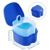 Menmamenma Retainer Case Denture Bath Box Easy Clean with Strainer Basket Portable False Teeth Storage Mouth Guard Denture Holder for Travel Retainer Soaking Cleaning (Dark Blue) view 2