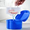 Menmamenma Retainer Case Denture Bath Box Easy Clean with Strainer Basket Portable False Teeth Storage Mouth Guard Denture Holder for Travel Retainer Soaking Cleaning (Dark Blue) view 3
