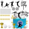 28PCS Volleyball Cake Decorations Volleyball Cake Topper Sports Ball Cake Toppers Baby Shower Birthday Party Supplies view 1