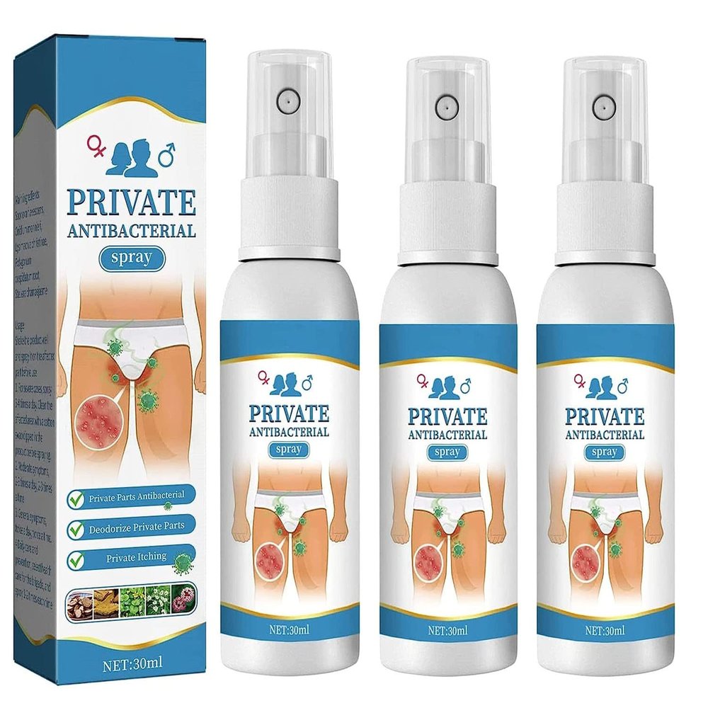 Private Parts Antibacterial Spray,Intimate Hygiene Spray,Anti-Bacterial Spray for The Intimate Area,Body Anti-Itching Bacteriostatic for Men Women (3 Pcs)