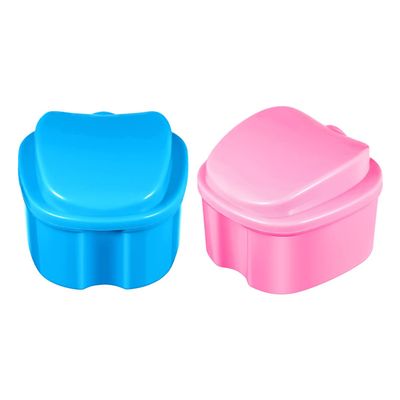 Beavorty 2pcs Convenient Travel Case Portable Tooth Container Secure Closure for Dentures and Household Supplies Lightweight and Practical Storage