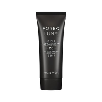 FOREO LUNA 2-in-1 Shaving Cream & Cleansing Foaming Cream - Shaving Foam for Men - Face Wash & Shave Gel - Vitamin E & Olive Oil- Razor Burn Protection - All Skin Types & Vegan - Travel Size - 100ml