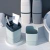 2 Pcs Travel Toothbrush Case and Carrier, Plastic Portable Business Trips Wash Cup Holder Organizer for Trips and Daily Use (Grey+Grey green) view 2