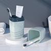 2 Pcs Travel Toothbrush Case and Carrier, Plastic Portable Business Trips Wash Cup Holder Organizer for Trips and Daily Use (Grey+Grey green) view 4