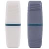 2 Pcs Travel Toothbrush Case and Carrier, Plastic Portable Business Trips Wash Cup Holder Organizer for Trips and Daily Use (White+Grey) view 1