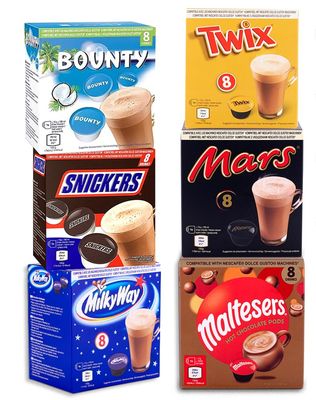 Caffluxe Mars Hot Chocolate Pods XL Bundle - Dolce Gusto Compatible Pods - (NEW Additions) Snickers, Bounty, Mars, Twix, Milky Way & Maltesers - 48 Capsules (8 x 6)