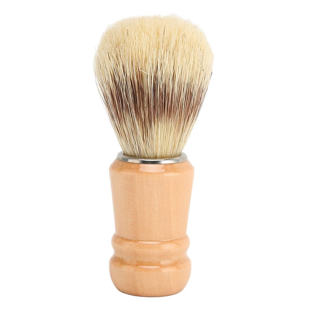 Beard Shave Brush, Men Shaving Brush with Wooden Handle, Portable Hair Brush for Salon Home, Lightweight Barber Brush