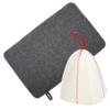 BIUDECO Felt Sauna Hat Thick Felt Sauna Bath Mat 2pcs Set Breathable Head Protection Covers for Men and Women view 1