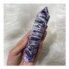 ESBANT Natural Purple Zebra Stone Crystal Spire Quartz Obelisk Wand Stone Room Decoration Home Gemstone Gift Aquarium Household (Size : 1000g) view 4
