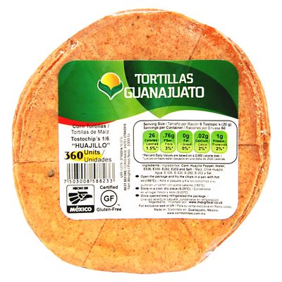 Pre Cut Guajillo Corn Tortilla for Frying 15cm 1kg / Authentic Mexican Guajillo Corn Tortilla Chips to Fry