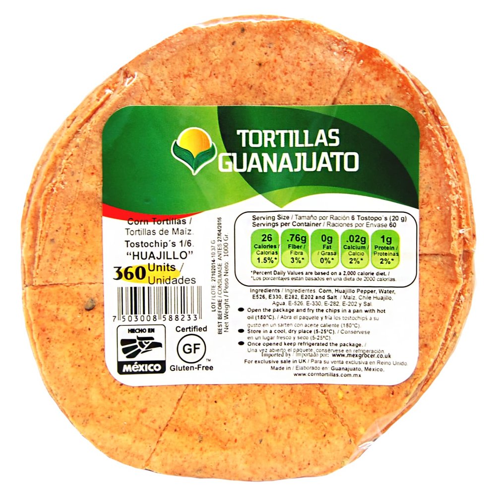 Pre Cut Guajillo Corn Tortilla for Frying 15cm 1kg / Authentic Mexican Guajillo Corn Tortilla Chips to Fry