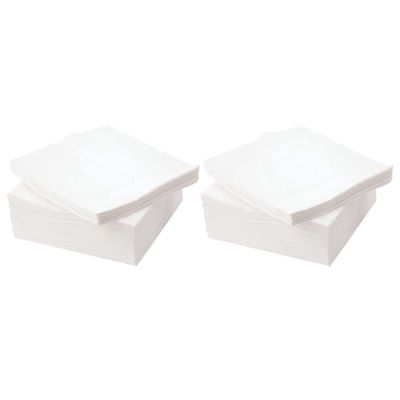200 Sheets- Soft Serviette Napkins, 1Ply Square Tissue, White Cocktail Napkins, Kitchen Towels 29 x 29 cm Disposable White Papers, Ideal for Weddings Home Office Catering (Pack of 2)