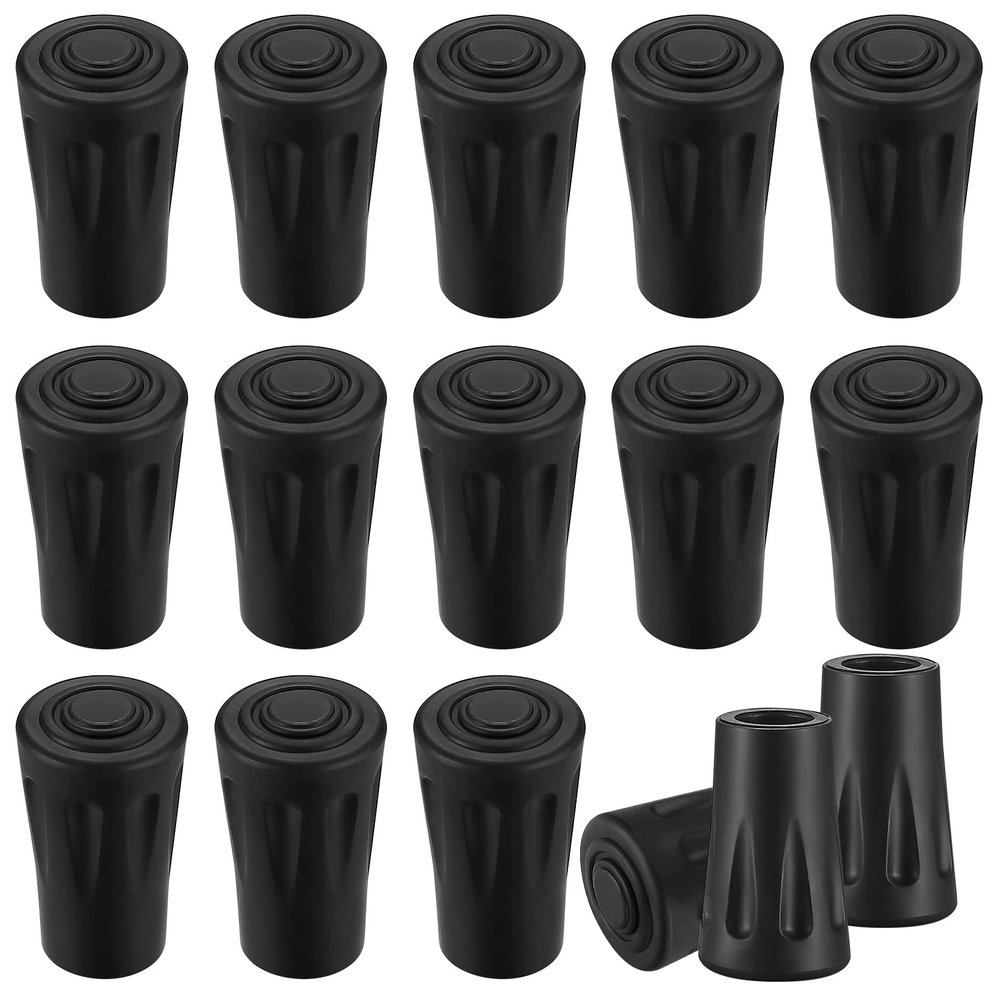 16 Pcs Rubber Trekking Poles, Nordic Walking Rubber Tip Caps, Rubber Pads for Walking Poles for Trekking Poles Asphalt Gravel Mountains