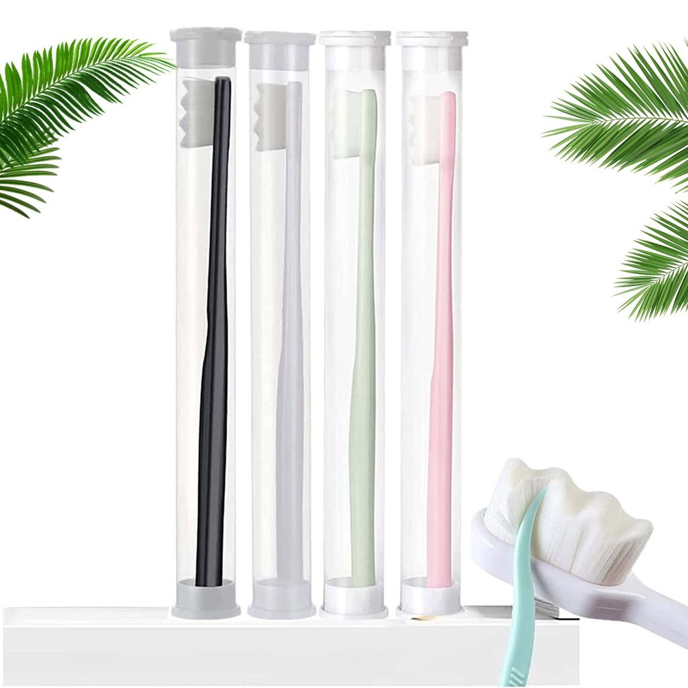 Bopanol BREVI Toothbursh, 4Packs BREVI Nordic-Inspired Premium Nano Toothbrush,Wave Bristle, BREVI Toothbrush Nano, Ultra-fine Soft Toothbrush with 20000 Soft Bristles,for Sensitive Gums and Teeth