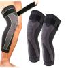 Athletikco Ultra Knee - Long Compression Sleeve, Long Compression Self Heating Sleeve with Straps, Tourmaline Acupressure Selfheating Knee Sleeve (L,Black) view 1