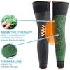 Athletikco Ultra Knee - Long Compression Sleeve, Long Compression Self Heating Sleeve with Straps, Tourmaline Acupressure Selfheating Knee Sleeve (L,Black) view 4