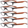 Eyekepper Classic 80's Reading Glasses-5 Pairs Black Frame with Tortoie Arms Glasses for Women Reading +2.25 view 1