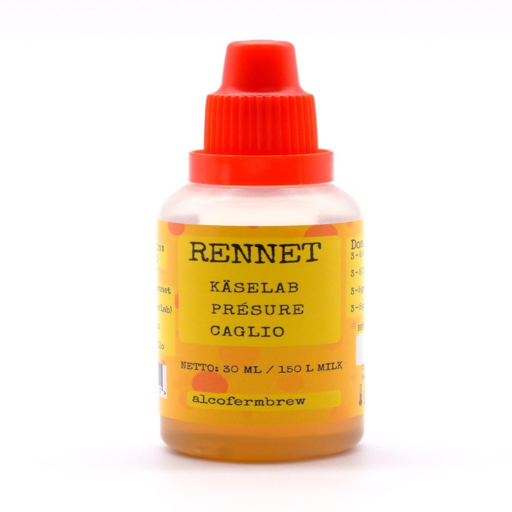 Natural Liquid Rennet 30ml Strong - Calf Rennet for Cheesemaking at Home