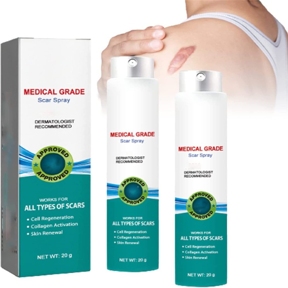 2Pcs Scar Removal Advanced Scar Spray, ScarRemove Advanced Scar Spray for All Types of Scars - Especially Acne Scars, Surgical Scars and Stretch Marks