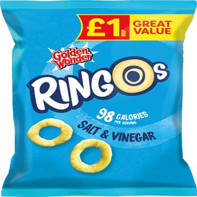 Golden Wonder, Ringos, Salt & Vinegar, 18 x 40g