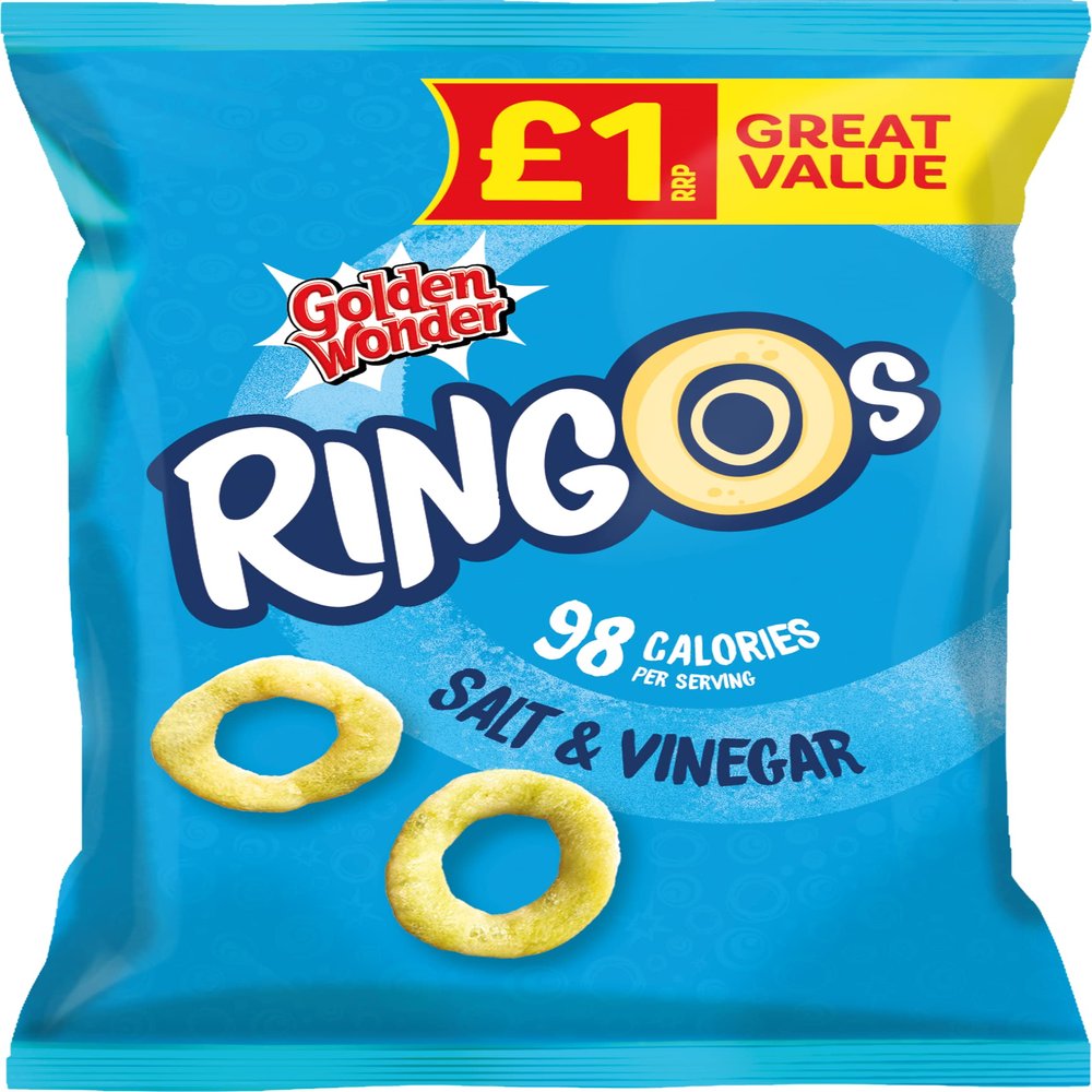 Golden Wonder, Ringos, Salt & Vinegar, 18 x 40g