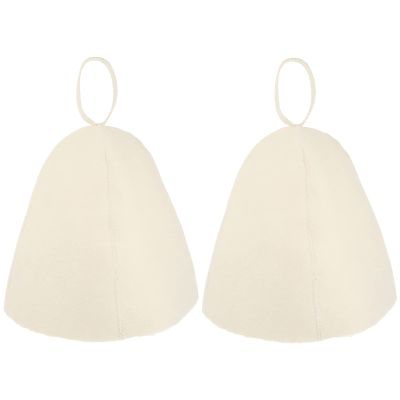 Healvian Sauna Accessories 2Pcs Wool Sauna Hat Russian Sauna Hat Vaporarium Hat Banya Cap Cover Bath Accessories For Sauna Dry Steam Room Accessories White Outdoor Saunas & Parts