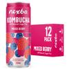 Nexba Mixed Berry Kombucha 330ml Slim Cans (Pack of 12)  All Natural, Sugar Free & Healthy Berry-Licious Gut Boost view 1
