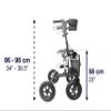 KMINA All Terrain Rollator Walker with Seat (Sturdy Frame), Large 10" Pneumatic Tires, Height Adjustable, Foldable with Basket view 4