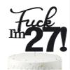27 Cake Toppers, 27 Birthday Cake Toppers-Black Glitter, Funny 27th Cake Topper for Men,27 Cake Topper For Women, 27th birthday decorations,27th Birthday Cake Topper Twenty seven view 1