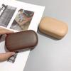 gofidin 2PCS Retro Leather Wood Grain Double Partner Cosmetic Contact Lens Box Large Diameter Leak-proof Storage Myopia Contact Lens Case view 2