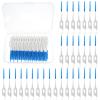 Ouligay 100PCS Dental Brushes Blue Interdental Brushes Dual-Use Silicone Interdental Dental Floss Brushes Disposable Toothpicks Floss Sticks for Braces Oral Cleaning view 1
