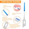 Ouligay 100PCS Dental Brushes Blue Interdental Brushes Dual-Use Silicone Interdental Dental Floss Brushes Disposable Toothpicks Floss Sticks for Braces Oral Cleaning view 4