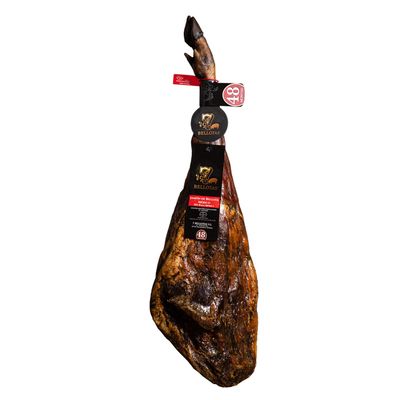 7 BELLOTAS 50% iberico Ham | Made from Acorn-fed Iberian Pigs in Guijuelo Salamanca | Pata Negra Bellota Jamon | 48 Months (Bone-in + 7 Kg.)
