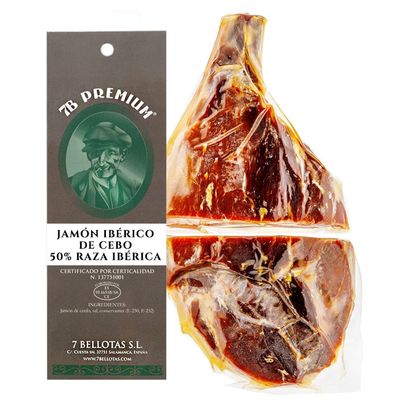 Pata Negra iberico Cured Ham | Made From Grain Fed 50% Iberico Pigs | Jamon iberico 36 Months | 7 BELLOTAS Guijuelo (Boneless + 3,3 Kg.)