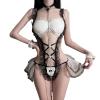 MERNEL Sex suit Sexy Lingerie Dress Cosplay Uniform Servant Apparel Lace Dress Babydoll Costume woman (Color : 4, Size : L) view 1