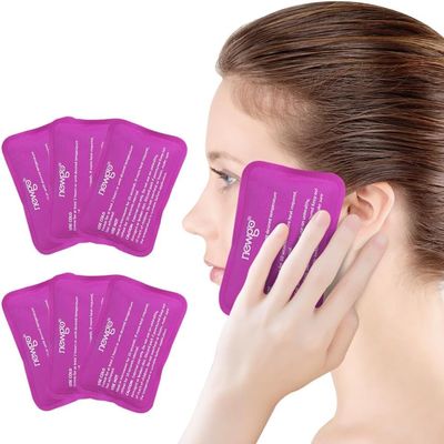 NEWGO Ice Pack for Injuries Reusable, 6PCS Reusable Hot Cold Therapy Small Gel Ice Pack for Wisdom Teeth, Eyes, Migraine, Headaches, Bruises, Bumps, Swelling, Pain Relief (Rose Red)