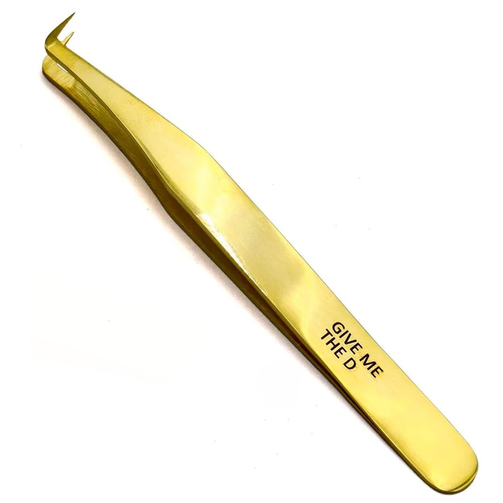 LLBA Lash Tweezer Professional Volume False Lash Application Tool | Multi Shapes & Purposes Tweezers | Non-Slip Grip Tweezers for Volume, Isolation & Classic Lashes (Gold, Give Me The D Mega Volume)