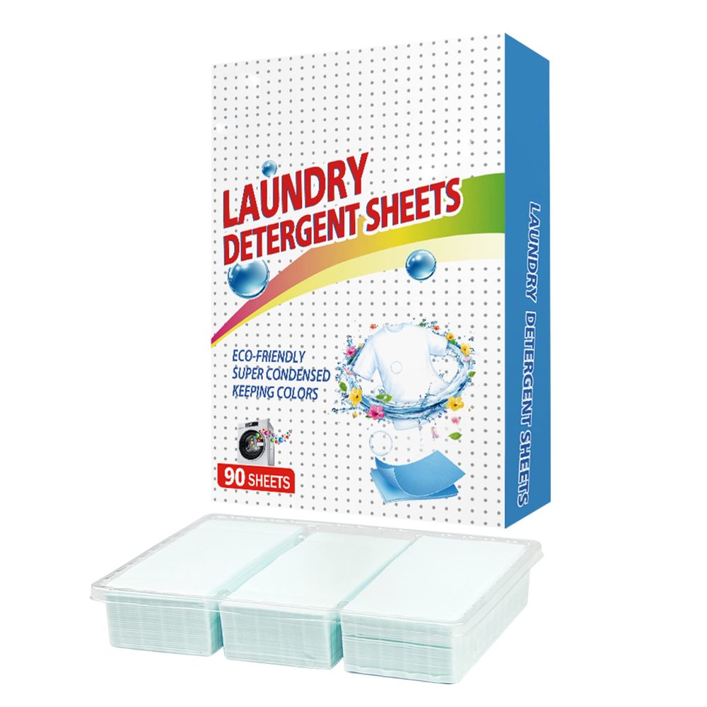 Laundry Detergent Sheets - 90Pcs Washing Detergent Sheet Deep Stain Removal Laundry Detergent Sheet Strip Laundry Soap Sheet for Travel,Apartments, Dorms